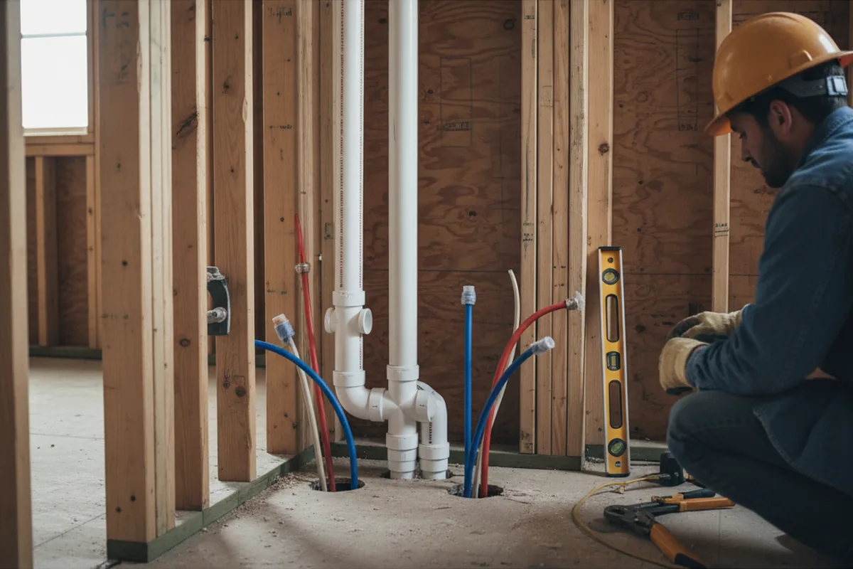 Drain and supply rough-in during Toilet Repair and Installation in Marengo